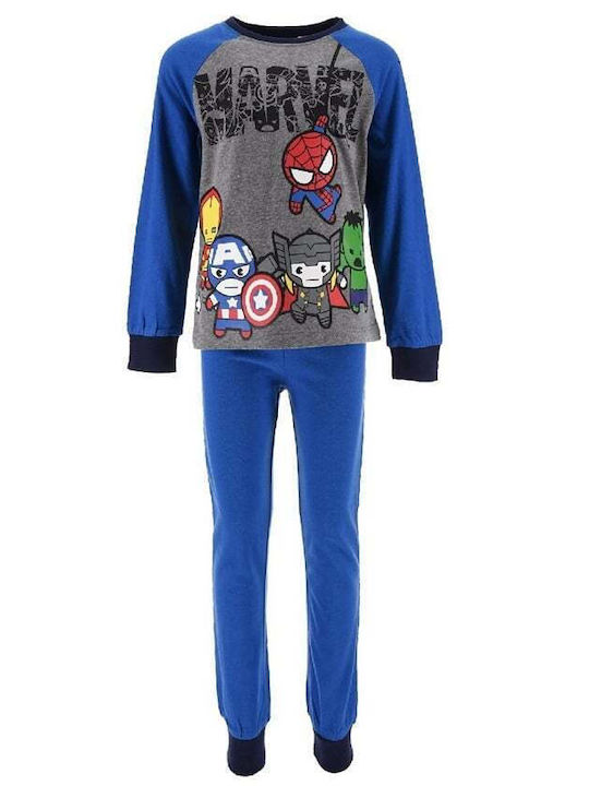 Avengers Pijama pentru copii De bumbac Blue/Grey