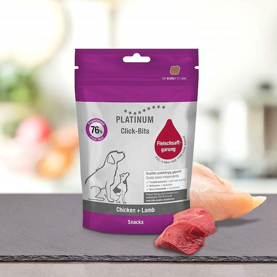 Platinum Pet Food & Care Click Bits Dog Treat Ear from Chicken / Lamb / Meat / Ton / Rice / Herbs 150gr