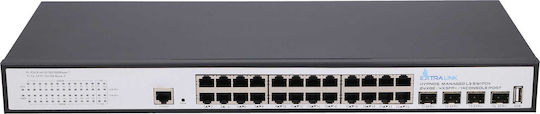 Extralink Hypnos Managed L2 / L3 Switch with 24 Gigabit (1Gbps) Ethernet Ports and 4 SFP Ports