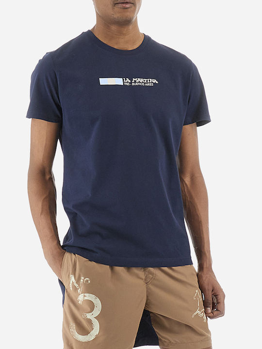 La Martina Herren T-Shirt Kurzarm Marineblau