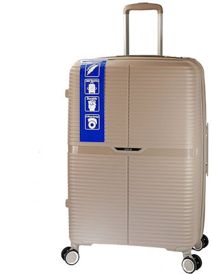 RCM Large Travel Suitcase Beige with 4 Wheels