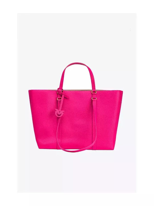 Pinko Carrie Leather Women's Bag Shopper Shoulder Fuchsia