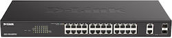 D-Link DGS-1100-26MP v2 Gestionat L2 PoE+ Switch cu 24 Porturi Gigabit (1Gbps) Ethernet și 2 Porturi SFP