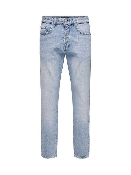 Ανδρικό Παντελόνι Τζιν με Relaxed Tapered Εφαρμογή Light Blue