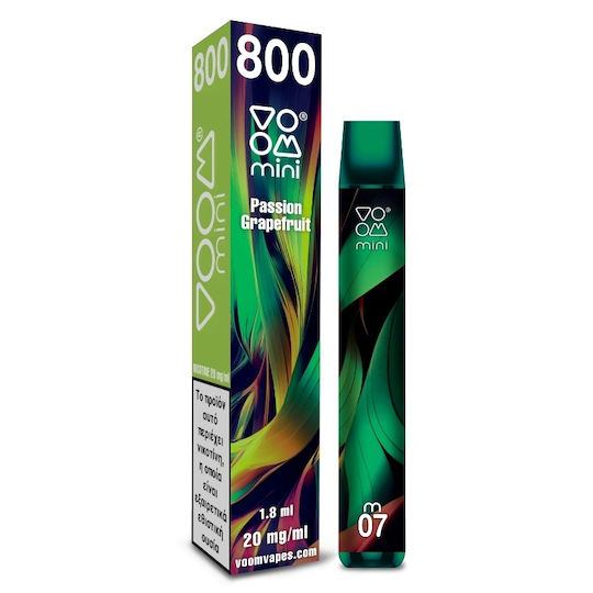 Voom Vape Disposable Electronic Cigarette 800 Puffs Passion Grapefruit 1.8ml 20mg