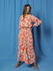 Set with Maxi Skirt Floral Orange