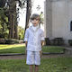 Baby Bloom Boys Linen Baptism Suit 4pcs White