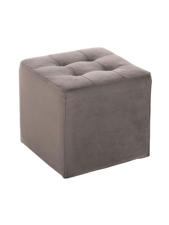 Hocker Für das Wohnzimmer Gepolstert mit Samt Punk Grey 39x39x36cm