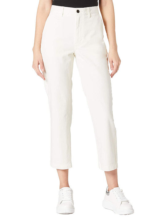 Superdry Women's Fabric Capri Trousers in Straight Line White