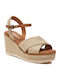 Damenplattformen im Espadrilles-Stil Beige