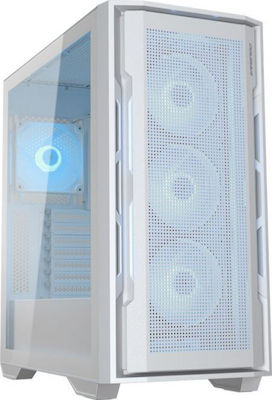 Cougar Uniface RGB Midi Tower Computer Case with Window Panel White