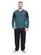 Koyote Men's Winter Pajamas Set Petrol Blue