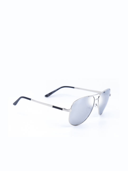 Monte Como Sunglasses with Silver Metal Frame and Silver Mirror Lens S98160 C8