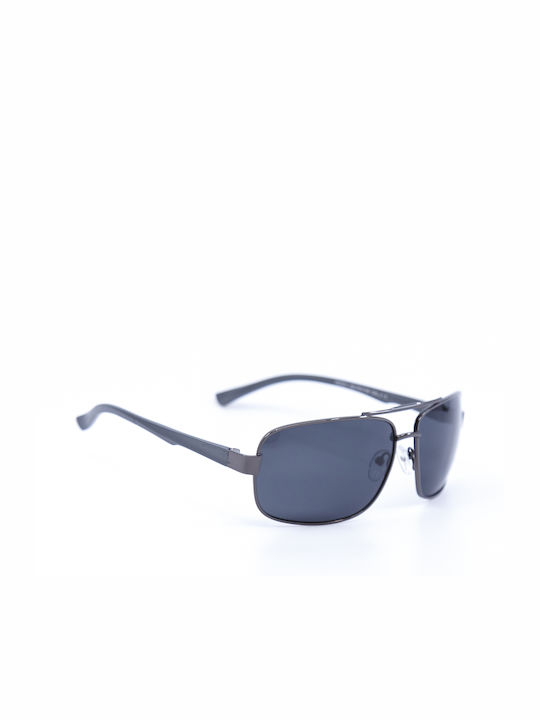 Monte Como Men's Sunglasses with Gray Metal Frame and Blue Lens PZ7011 C2