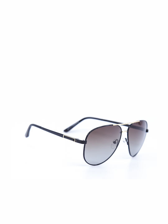 Monte Como Sunglasses with Black Metal Frame and Gray Gradient Lens S98160 C10