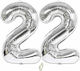 Set of 2 Balloons Gray Numbers 100cm