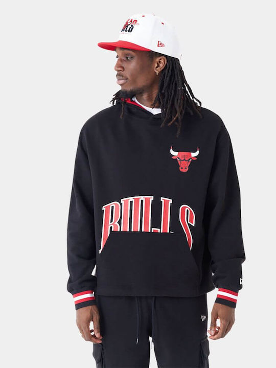 New Era Chicago Bulls Суитшърт с Качулка Черен