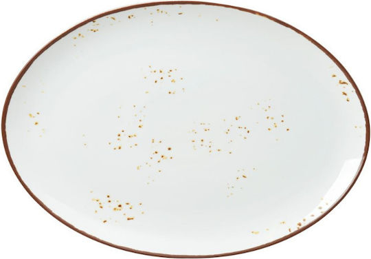Dot Servierplatte Oval aus Porzellan Weiß 1Stück