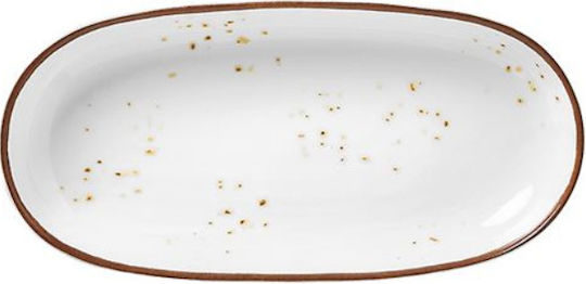 Dot Serving Platter Oval made of Porcelain White 19x9.5cm