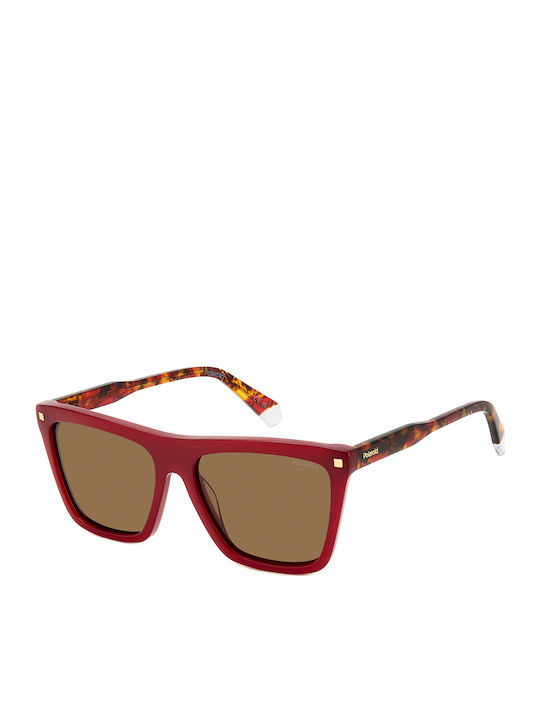 Polaroid Damen Sonnenbrille mit Burgundisch Kunststoff Gestell und Braun Linse PLD4164/S/X LHF/SP