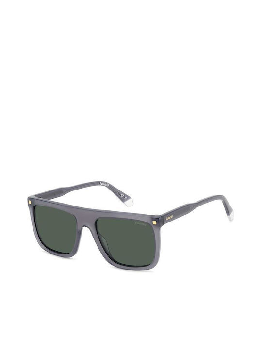 Polaroid Men's Sunglasses with Gray Plastic Frame and Green Lens PLD4166/S/X KB7/UC