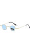 Max Air Unisex Sunglasses with Light Blue Metal Frame and Light Blue Lens S8448-Galazio