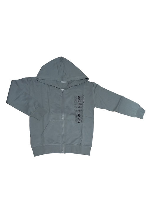 Trax Kinder-Strickjacke mit Kapuze Gray