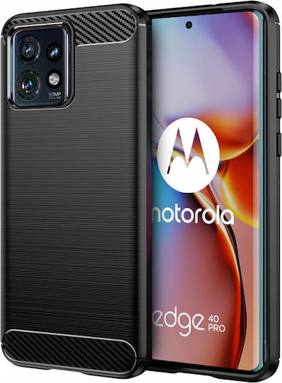 Задна корица Пластмаса / Силикон Черен (Motorola Edge 40 Pro)
