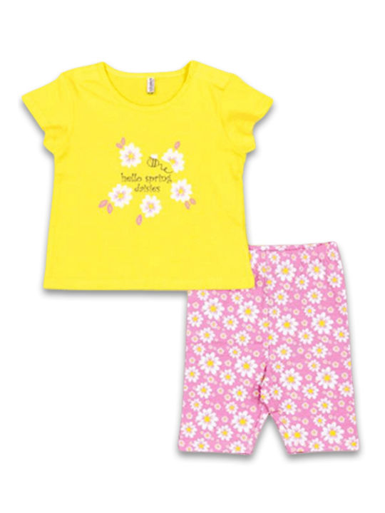 Set pentru copii cu pantaloni Vară 2buc Yellow