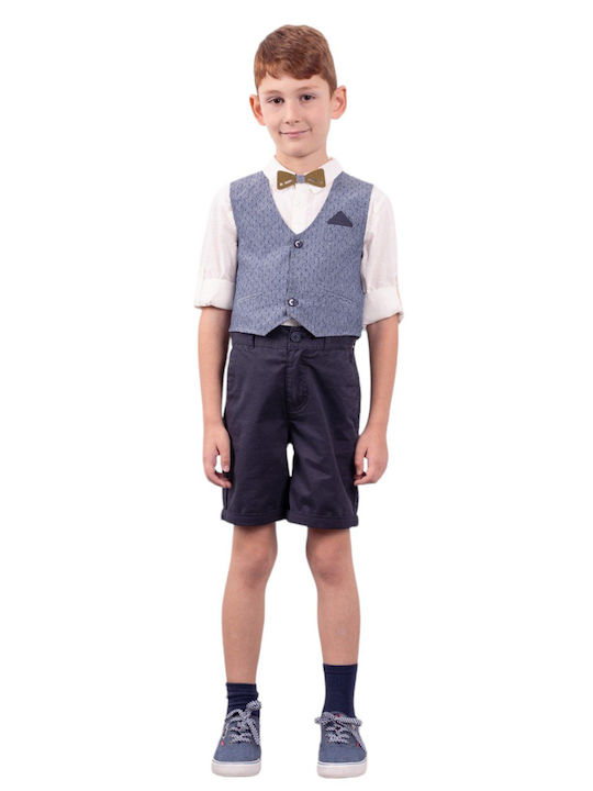 Hashtag Kids Clothing Set with Shorts Gray/Dark Blue 3 Pieces