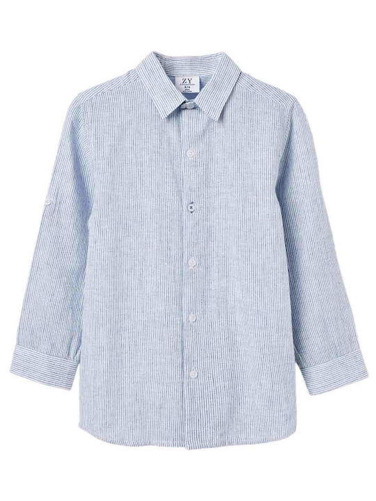 Zippy Kids Striped Linen Shirt Blue