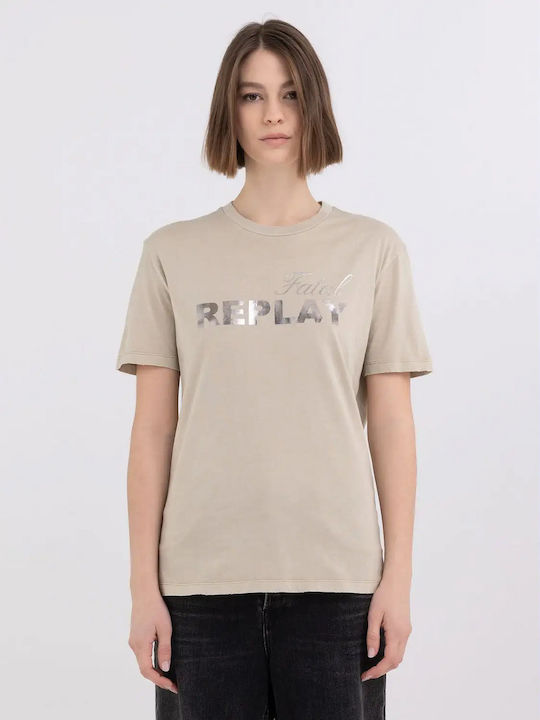 Replay Γυναικείο T-shirt Χακί