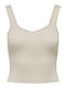 Only Women's Crop Top Sleeveless Beige