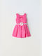 Evita Kids Dress Floral Sleeveless Fuchsia