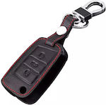 Silicone Car Key Cover Case with 3 Buttons for VW / Skoda / Seat Black