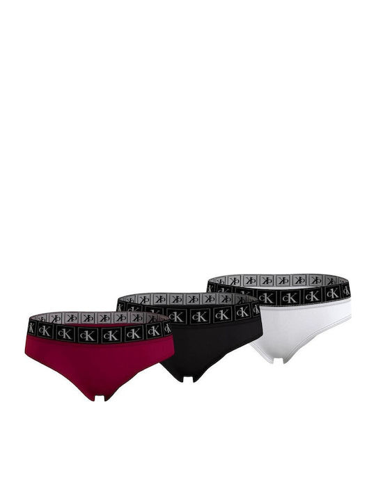 Calvin Klein Παιδικό Σετ με Βρακάκια Μαύρο/λευκό/ροζ Βατόμουρο 3τμχ