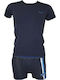 Enrico Coveri Kinder-Set Boxershorts mit Unterhemd Blue 2Stück