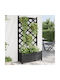 vidaXL Flower Pot with Lattice / Hanging Black 365490