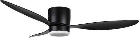 Luma Ceiling Fan 132cm with Light Fixture Black