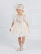 Designer's Cat White Baptism Dress made of Tulle