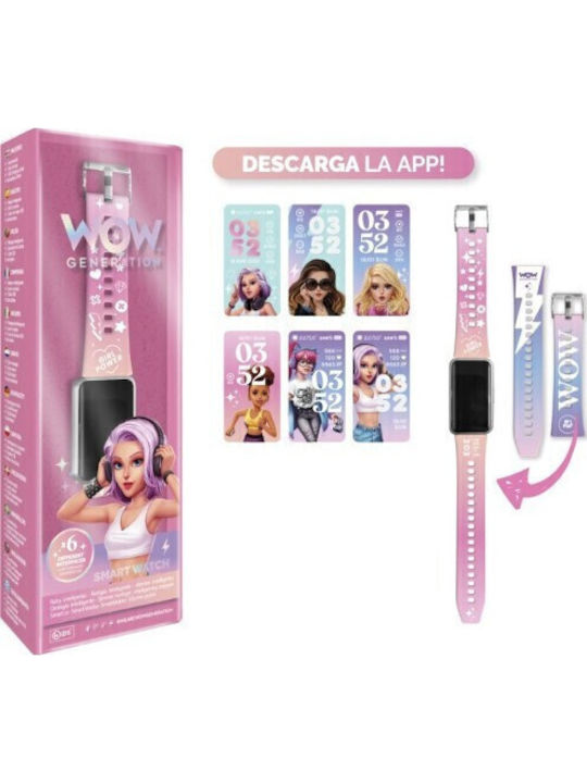 Kids Licensing Ceas digital pentru copii cu curea din cauciuc/plastic Roz