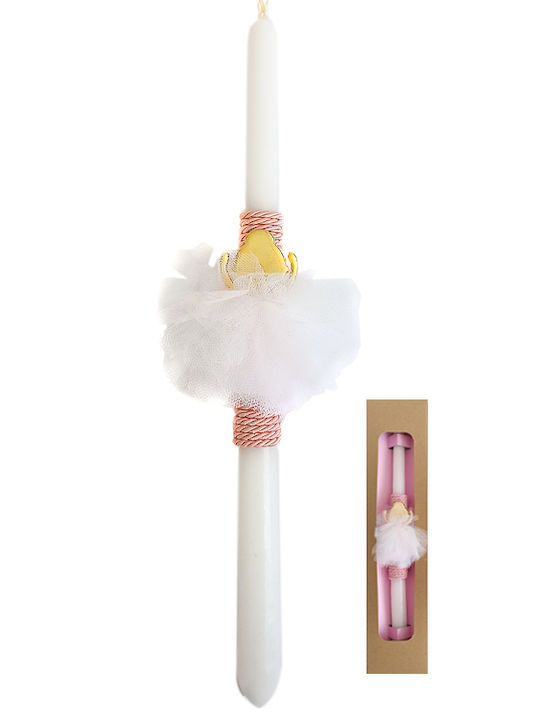 Ballet Dancer Round White Easter Candle