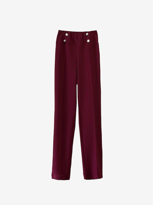 Gianni Rodini Women's Fabric Trousers Bordeaux