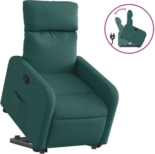Πολυθρόνα Relax με Υποπόδιο Σκούρο Πράσινη 66x89.5x95.5cm