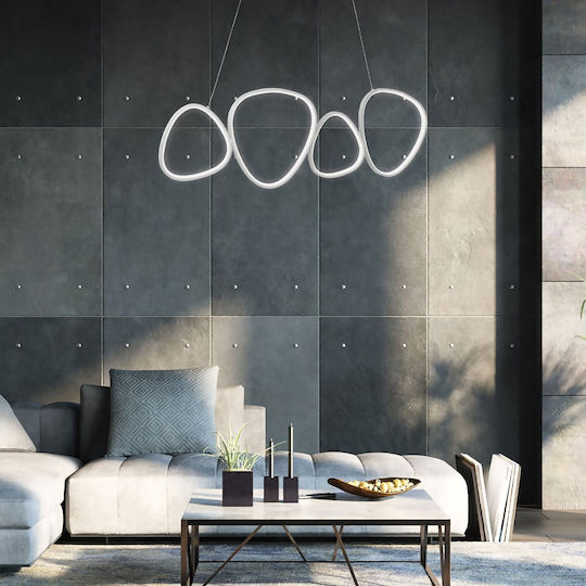 Viokef Helix Pendant Light White Rail 104x32cm