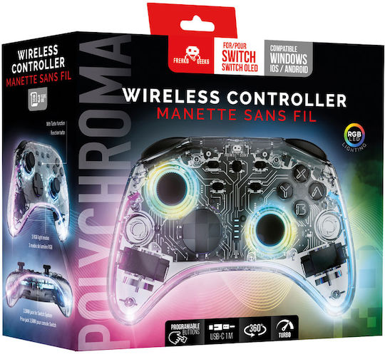 Freaks and Geeks Wireless Gamepad for Switch Transparent