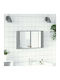 vidaXL Bathroom Mirror Led made of Plastic with Shelf & Cabinet 80x12cm Gray