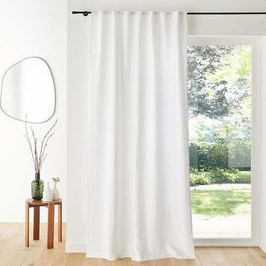 La Redoute Interieurs Κουρτίνα Παραθύρου με Τούνελ Λευκή 250x140εκ.