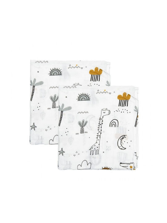 Bimbidreams Jungle Baby Burp Cloth Muslin Grey 120x120cm