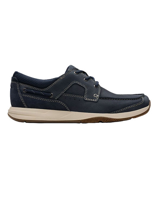 Clarks Lace Ανδρικά Μοκασίνια σε Μπλε Χρώμα